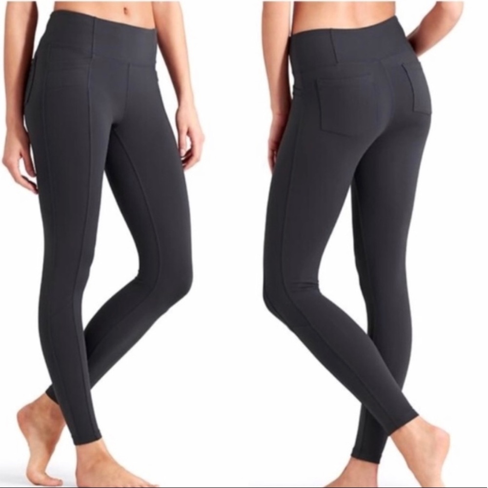 ATHLETA High Waisted Metro Yoga Pocket Leggings Gray XXS
